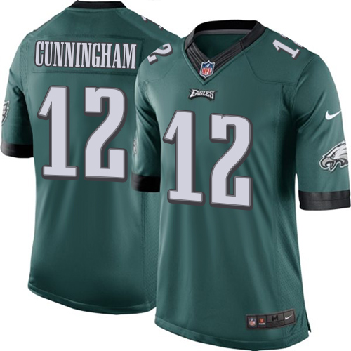 Youth Limited Randall Cunningham Nike Jersey Midnight Green Home - #12 NFL Philadelphia Eagles